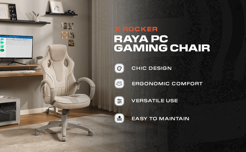 X Rocker PC Computer Gaming Desk Chair with Wheels, College Dorm Room Essentials for Guys and Girls, Adjustable, Ergonomic Office Chair for Gamers