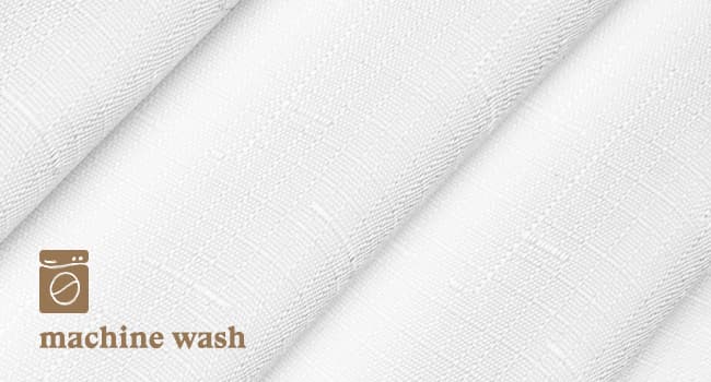 No Hook Slub Textured Shower Curtain with Snap-in PEVA Liner Set - 71" x 74"(72"), Hotel Style with See Through Top Window, Fabric Outer Curtain & Waterproof Inner Liner, White, 71x74