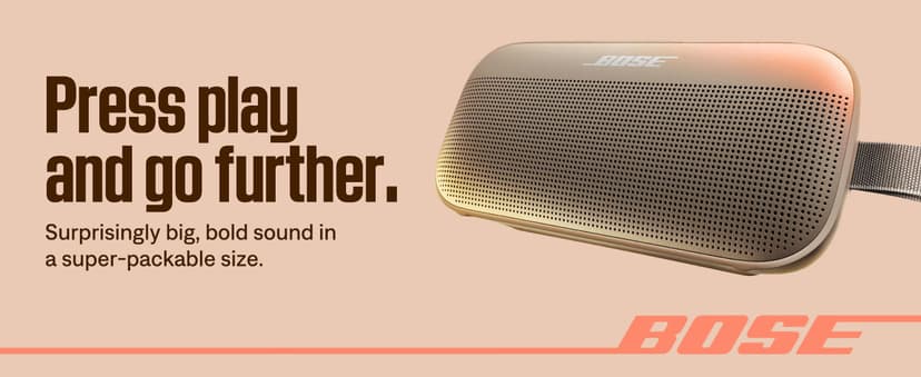 Bose SoundLink Flex Portable Bluetooth Speaker (2nd Gen), Portable Outdoor Speaker with Hi-Fi Audio, Up to 12 Hours Battery Life, Waterproof and Dustproof, Black