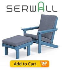 SERWALL Foldable Adirondack Chair Set of 4 for Patio Garden Outdoors Fire Pit-Ocean Blue