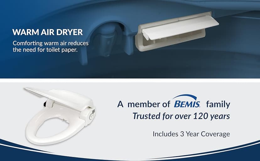 Bio Bidet BB1000 Electric Bidet Toilet Seat, Warm Water with Air Dryer, Heated Seat with Slow Close Lid, Remote Control, Elongated White