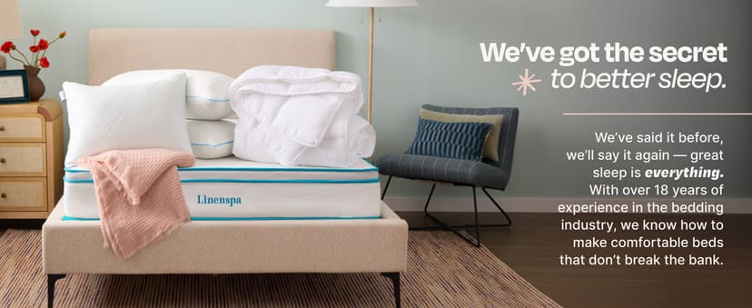 LINENSPA Memory Foam Mattress Topper - 3 Inch Gel Infused Memory Foam - Plush Feel - Cooling and Pressure Relieving - CertiPUR Certified - Dorm Room Essentials - Queen Size