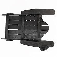 LUE BONA Folding Adirondack Chair Set of 4, Black HDPS Fire Pit Patio Chairs Weather Resistant, Modern Plastic Outdoor Chairs with Cup Holder