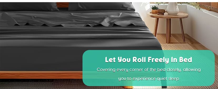 SONORO KATE 100% Egyptian Cotton Sheets Set - 1000 High Thread Count, Luxury 5-Star Hotel Sateen Bed Sheets, Soft, Breathable Long Staple Sheets, Fit up to 16" - 4 PC (Black,Queen)