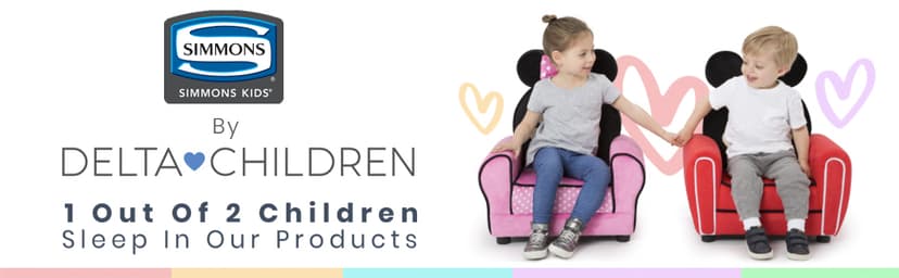 Delta Children Simmons Kids SlumberTime Emma 4-in-1 Convertible Baby Crib N More - Greenguard Gold Certified, Bianca White