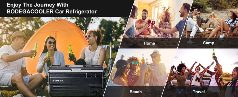BODEGACOOLER 12 Volt Car Refrigerator,80 Quarts Portable Fridge,75L RV Freezer Single Zone,with APP Control,-4℉-68℉ Car Cooler,12/24V DC & 100-240V AC for Travel, Camping,Outdoor,Truck,SUV