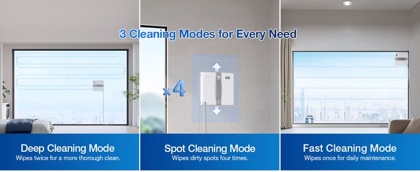 ECOVACS WINBOT Mini Window Cleaning Robot - Compact Design, Dual Nozzles with Ultrasonic Spray, 9-Stage Protection System, Intelligent Path Planning, 3 Cleaning Modes, Anti-Slipping System
