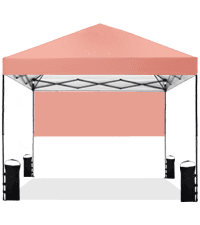10'x10' Pop Up Canopy Tent with 1 Sidewall and 6 Pockets, One Push Setup, Instant Shade Tent with Vented Roof for Beach Patio Outdoor, Case, 8 Stakes, 4 Ropes, 4 Sandbags (White)