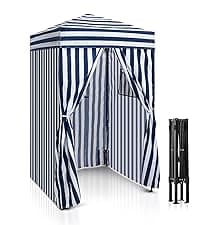 EAGLE PEAK Pop Up Canopy Tent with Wheeled Carry Bag, 8 Stakes, 4 Ropes, 4 Weight Bags, Easy Set Up Tent Canopy, 10x10 ft, 100sqft of Shade, Blue