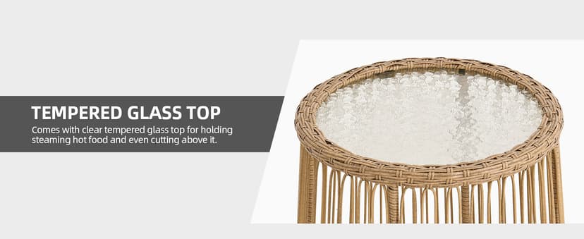 DWVO Patio Furniture Set 3 Piece Outdoor Wicker Conversation Set with Detachable Cushions and Coffee Table L-Shaped Sectional Sofa Set Outdoor Furniture Set for Backyard Porch Deck - Beige