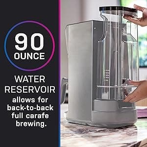 GE Profile Smart Grind & Brew Coffee Maker w/Podless Single Serve, 90oz Water Reservoir, 10 Cup Thermal Carafe, Voice Control, Adjustable Burr Grinder, SCA Certified, Barista-Quality, Stainless Steel