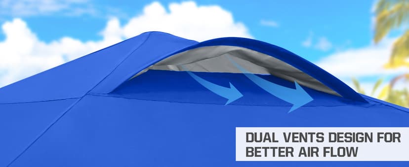 EAGLE PEAK Pop Up Canopy Tent with Wheeled Carry Bag, 8 Stakes, 4 Ropes, 4 Weight Bags, Easy Set Up Tent Canopy, 10x10 ft, 100sqft of Shade, Blue