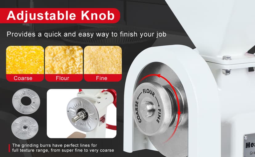 Manual Hand Grain Mill. Corn Wheat Flour Grinder. Masa Peanut Butter Maker. Stainless Steel Burrs