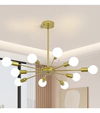 Jaycomey Modern LED Ceiling Light Fixture, 11.65" Flush Mount Kitchen Lighting Gold with Clear Seeded Acrylic Lampshade,Round Ceiling Lamp Lights for Hallway Dining Room