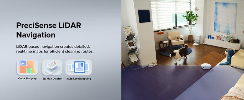 roborock Qrevo Edge Robot Vacuum and Mop, 18,500Pa Suction, Zero-Tangling, AdaptiLift Chassis, Al Obstacle Recognition, Hot Water Mop Washing & Dock Self Cleaning, Corner to Edge Deep Cleaning