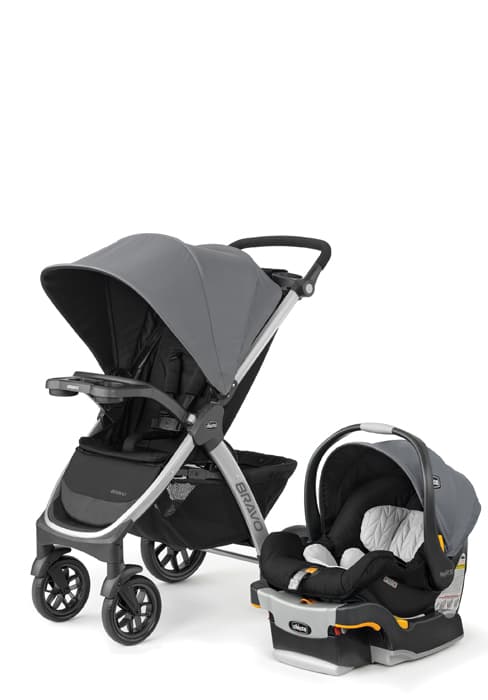 Chicco Activ3 Jogging Stroller Travel System, Includes Chicco KeyFit 30 Infant Car Seat with Base, Lightweight Aluminum Frame, Stroller and Car Seat Combo, Baby Travel Gear | Solar/Grey