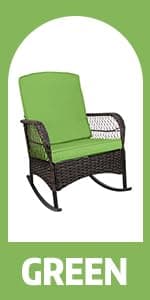 LEVELEVE 3 pcs Rocking Bistro Set Conversation Chairs PE Wicker Outdoor Rocking Chairs & Glass Table,for Porch Lawn Garden Backyard Deck(Rocking Set,Khaki)