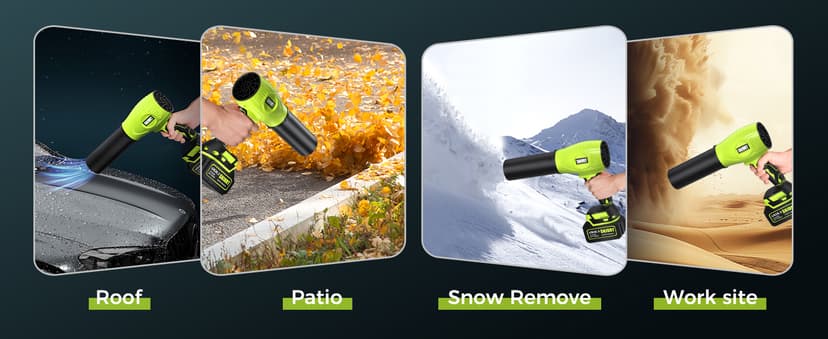 Leaf Blower Cordless with Battery and Charger, 500,000 RPM, Extended Nozzle, Lightweight Handheld Design, Turbo Jet Blower for Patio Cleaning,car Blowing Water, Lawn Care, Blowing Leaves and Dust