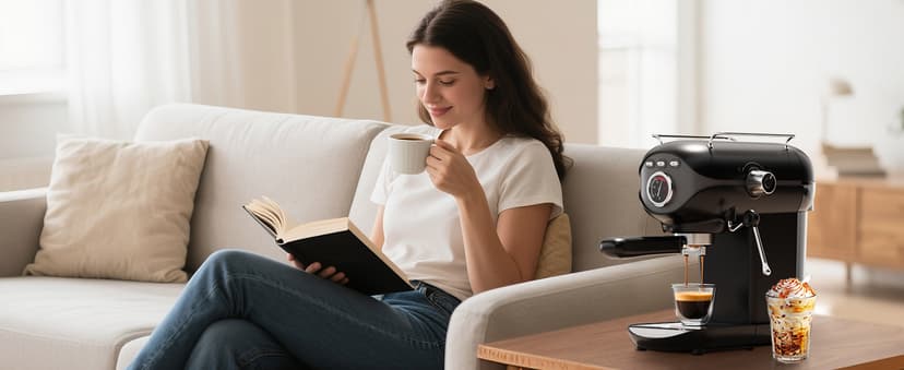 Espresso Machine, 20 BAR Pump Temperature Control, Compact Espresso Maker with Steam Milk Frother, Professional Coffee Makers for Home, Cappuccino, Latte, Gifts for Coffee Lover, Black