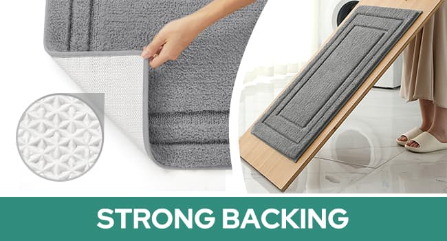 HOMEIDEAS Bathroom Rugs Sets 3 Piece, Super Soft and Absorbent Non Slip Microfiber Toilet Bath Mat with U-Shaped (Grey)
