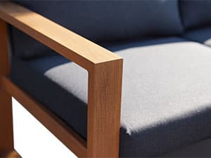 Grand patio 4-Piece Outdoor Furniture Set with Gas Fire Pit Table, Aluminum Patio Sofa Set for 8 with Faux Wood Grain Finish, Modern Patio Couch Sofa with Outdoor Bench and Chaise for Backyard