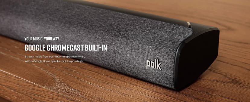 Polk Audio Signa S3 Sound Bar for TV & Wireless Subwoofer with Built-in Chromecast & Google Assistant, Low-Profile Design, Works with 8K, 4K & HD TVs, Bluetooth and Wireless Streaming