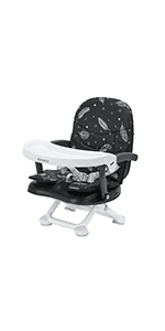 Baby Booster Seat for Dining Table with Removable Tray & Cushion, 3in1 Portable Toddler Booster Seat, 4 Height Adjustable Travel High Chair for Babies and Toddlers