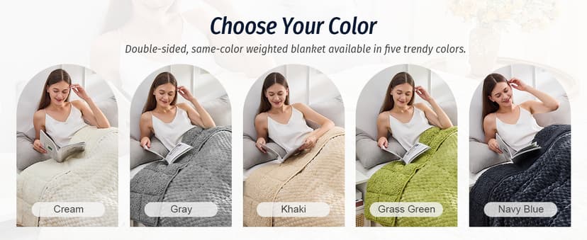 Wemore Fleece Weighted Blanket for Adults (60" x 80" 15lbs, Cream White), Dual Sided Cozy Soft Sherpa Heavy Blanket with 3D Imitation Turtle Shell Warm Jacquard Flannel for Couch and Bed