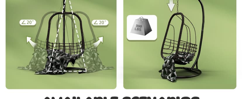 Hammock Stand Only Max 300lbs Hammock Chair Stand Only Heavy Duty Hanging Chair Stand 360 Degree Rotation Egg Chair Stand C Stand Frame for Egg Chair Indoor Outdoor Porch Swing