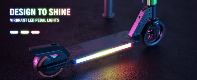 Foldable Electric Scooter for Kids, with Bright Front LED Lights,Shining Pedal Lights, LED Display, Dual Brakes 150W Motor Kids Electric Scooter, UL2272 Certified