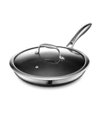 HexClad Hybrid Nonstick 10-Inch Frying Pan, Stay-Cool Handle, Dishwasher-Friendly, Oven-Safe Up to 900°F, Induction Ready, Compatible with All Cooktops