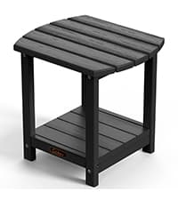 Ciokea Folding Adirondack Chair Wood Texture, Patio Adirondack Chair Weather Resistant, Plastic Fire Pit Chair with Cup Holder, Lawn Chair for Outdoor Porch Garden Backyard Deck (Teak)