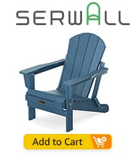 SERWALL Foldable Adirondack Chair Set of 4 for Patio Garden Outdoors Fire Pit-Ocean Blue