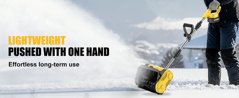 Cordless Electric Snow Shovel, Brushless 12-Inch Width | 6-Inch Depth Snow Blower, Lightweight Snow Thrower Machine, Efficient Snow Removal with Battery and Charger, 2 Batteries