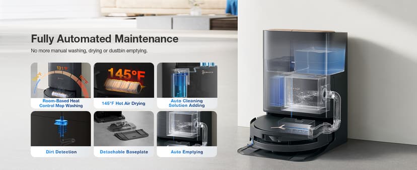 ECOVACS DEEBOT X9 PRO Omni Robot Vacuum and Mop, Blast™ 16,600Pa Suction, OZMO Roller Instant Self-Washing Mopping, ZeroTangle™ 3.0, Triple Lift System, AI Smart Navigation, Hands-Free Omni Station