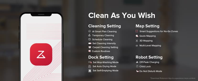 roborock Qrevo S Robot Vacuum and Mop, Self-Drying, Auto Mop Washing, 7000Pa Suction, Self-Emptying & Refilling, 10mm Auto Lifting, 200RPM Spinning Mops, Smart Obstacle Avoidance, Black