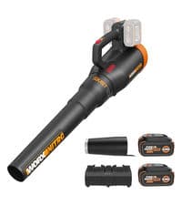 WORX 20V Cordless Leaf Blower WG547, Electric Blower, Powerful Turbine Fan Technology, 2-Speed Control, for One-Hand Operation, PowerShare – 1pc 2.0 Ah Battery and 1pc 0.4 A Charger Included