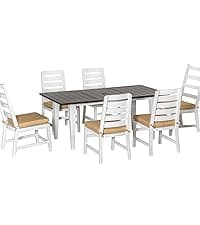 Outsunny 75" x 35" Outdoor Dining Table for 8 People, Rectangular Aluminum Frame Garden Table with All-Weather Faux Wood Top for Garden, Lawn, Patio, Black