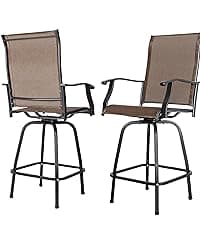 NUU GARDEN Patio Dining Chairs Set of 4, All Weather Outdoor Padded Textilene Patio Chairs, Breathable Spring Motion Textile High Back Outdoor Dining Chairs for Backyard, Lawn, Deck, Grey