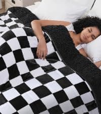 Cottonblue Weighted Blanket 15 lbs Queen Size 60x80 inches, Flannel Shaggy Sherpa Weighted Blanket for Adults Comfortable Weighted Blankets for Calming and Relax, Bed Sofa Heavy Blankets, Grey