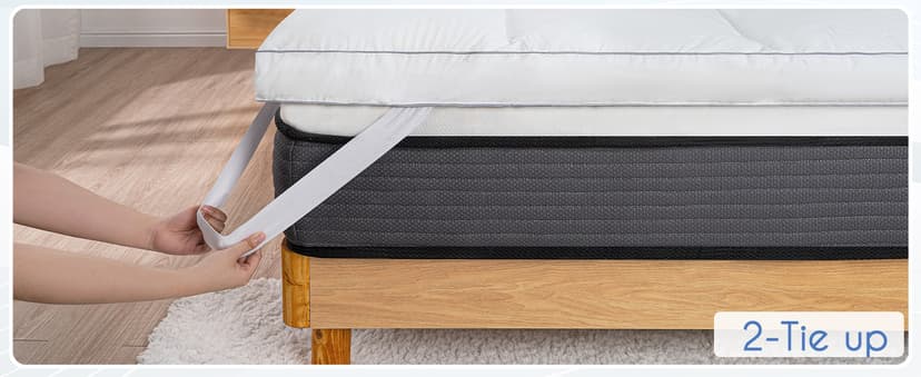 Marine Moon Mattress Topper King, Cooling Plush Pillow Top, Extra Thick Hotel Quality Down Alternative Filled, Softest Fluffy Mattress Toppers for Back Pain