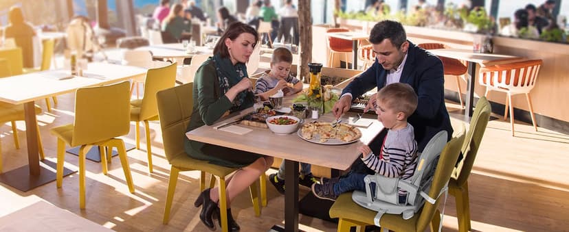 YOLEO Baby High Chair Booster Seat for Dining Table, Adjustable Height Travel Foldable High Chairs with Tray