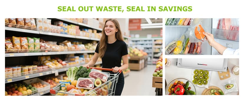 Bonsenkitchen Food Vacuum Sealer Machine with External Vac Function, Built-in Cutter & Bag Storage, 5 Modes for Various Food Types, Includes 10 Bags & 1 Roll (Silver)