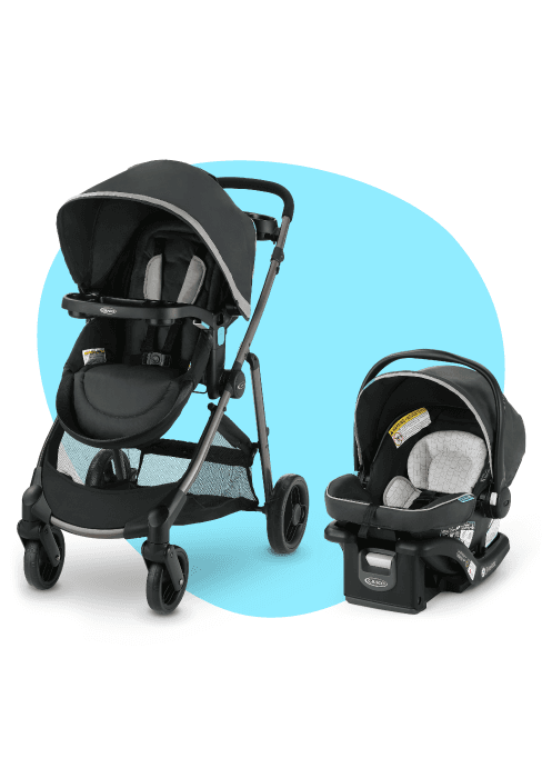 Graco Modes Pramette Travel System, 3-in1 Modular Carseat Stroller Combo, Infant Car Seat Carrier to Toddler Stroller, Includes the SnugRide 35 Car Seat, Ellington