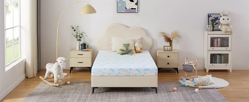 5 Inch Twin Mattress for Kids, Removable Washable Cover Cooling Memory Foam Medium Feel, Bed-in-a-Box, CertiPUR-US Certified