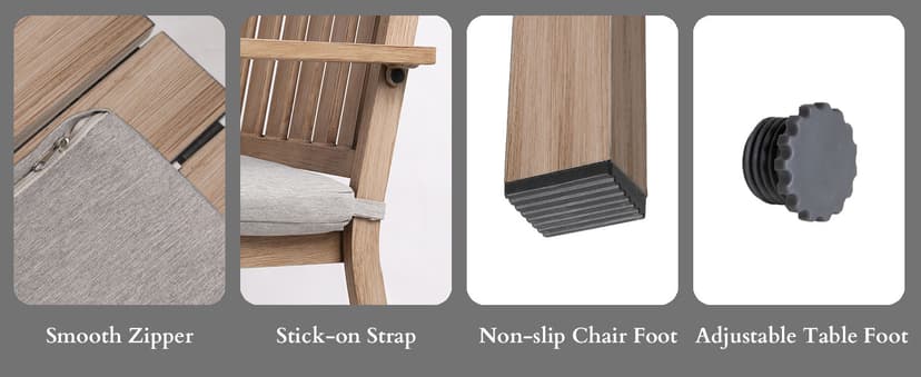 All-Weather Aluminum Outdoor Dining Table, Modern Rectangle Patio Dining Table for Balcony Garden, Brown