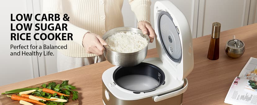 TOSHIBA Rice Cooker Induction Heating, Low Carb Rice Cooker Low Sugar Digital Steamer, 5.5 Cups Uncooked Japanese Rice Cooker, 8 Cooking Functions, 24H Timer & Auto Keep Warm