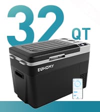 EUHOMY 12 Volt Refrigerator with Ice Maker, 48QT(45L) Electric Cooler Usable Battery Dual Zone, Car Refrigerator APP Control, 12V Fridge 12/24V DC 110-240V AC for Camping, Travel, Outdoor, Home