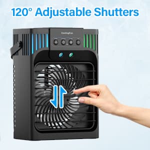 Portable Air Conditioners,4-in-1 Evaporative Air Cooler with 3 Speeds, 3 Modes & 7 LED Light Cooling Fan with Remote, 2-8H Timer, 1200ML Personal Mini Air Conditioner for Bedroom and Office