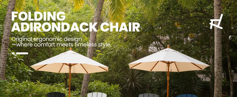 Folding Adirondack Chair 6 Pack, HDPE All-Weather Fire Pit Chairs, Plastic Adirondack Chairs with 2 Cup Holder, Outdoor Lawn Chair for Patio Garden (Teak)